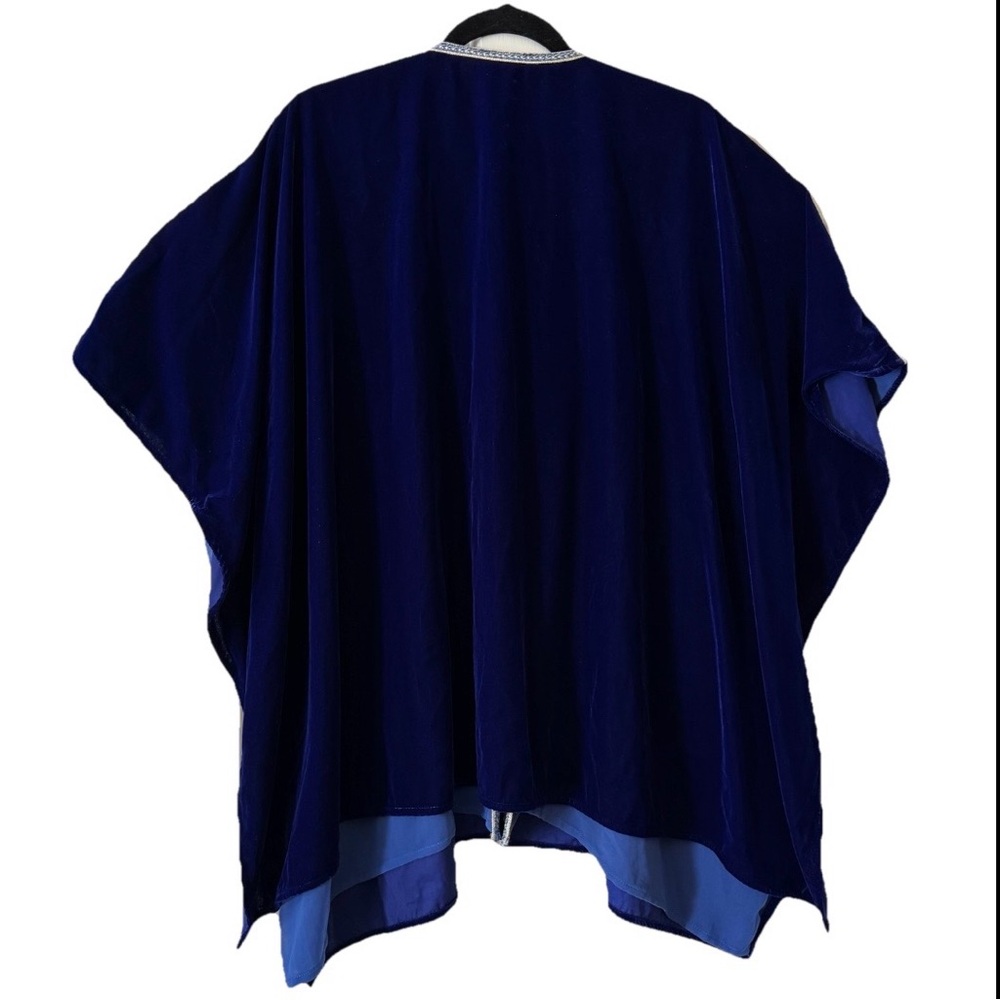 Diamantine Moroccan Velvet Cape One Size Embroidered Kaftan Boho Maximalist - Picture 3 of 12